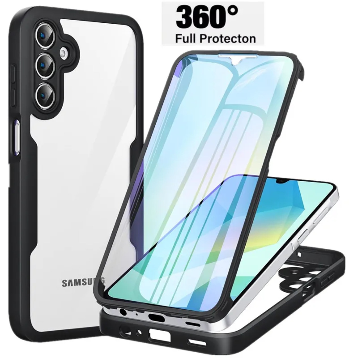 Heavy Duty 360 Full Body Protective Case - الثقيلة واضحة 360 ° حافظة كاملة