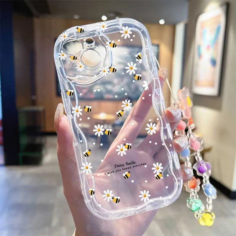 حافظة بحزام معصم بتصميم نحلة ز - مراجعة Cute Cartoon Wrist Strap Silicone Case وسعره