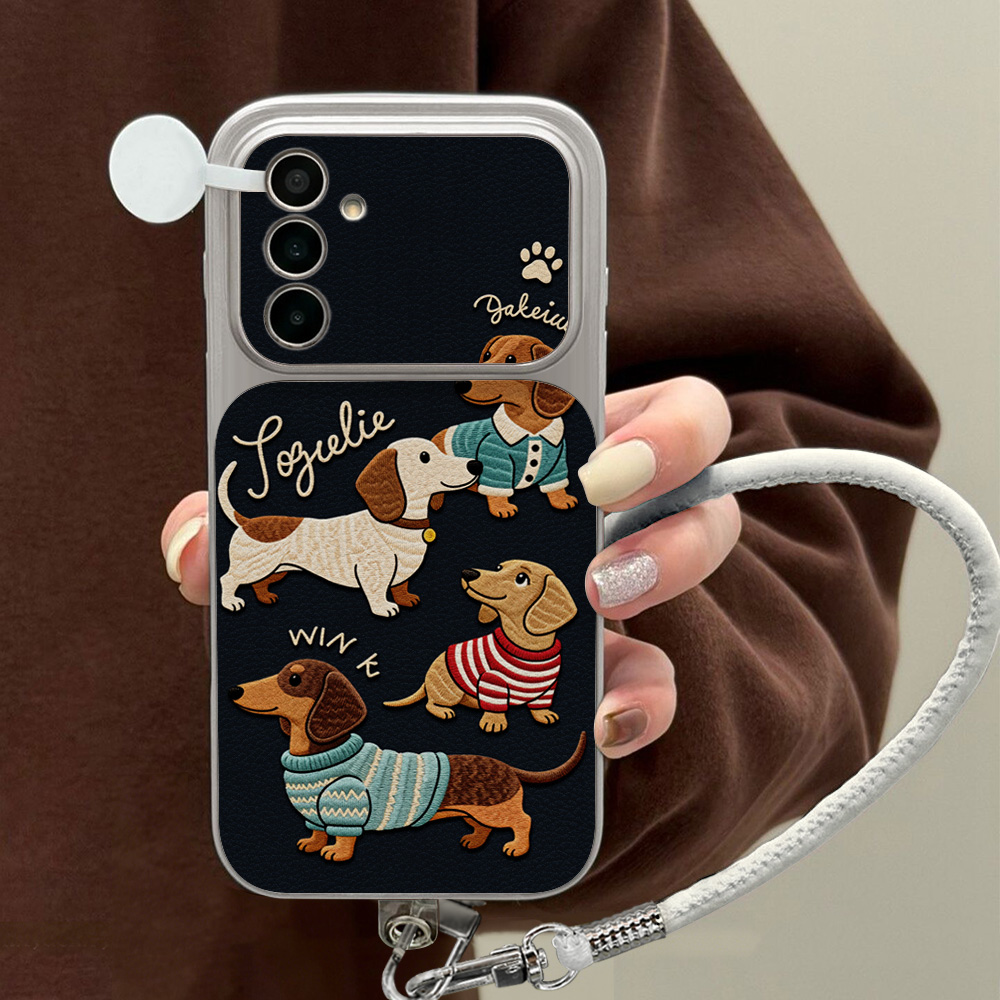جراب هاتف بتصميم كلب داشهند كر - مراجعة Cute Cartoon Wrist Strap Silicone Case وسعره
