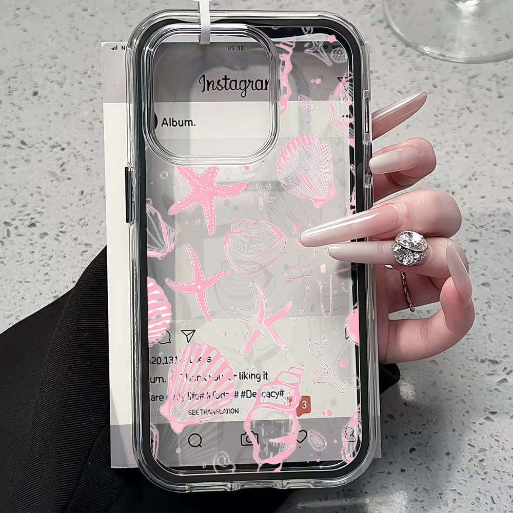 غطاء هاتف شفاف بتصميم صدفة الب - مراجعة Clear Shockproof Bumper Case وسعره