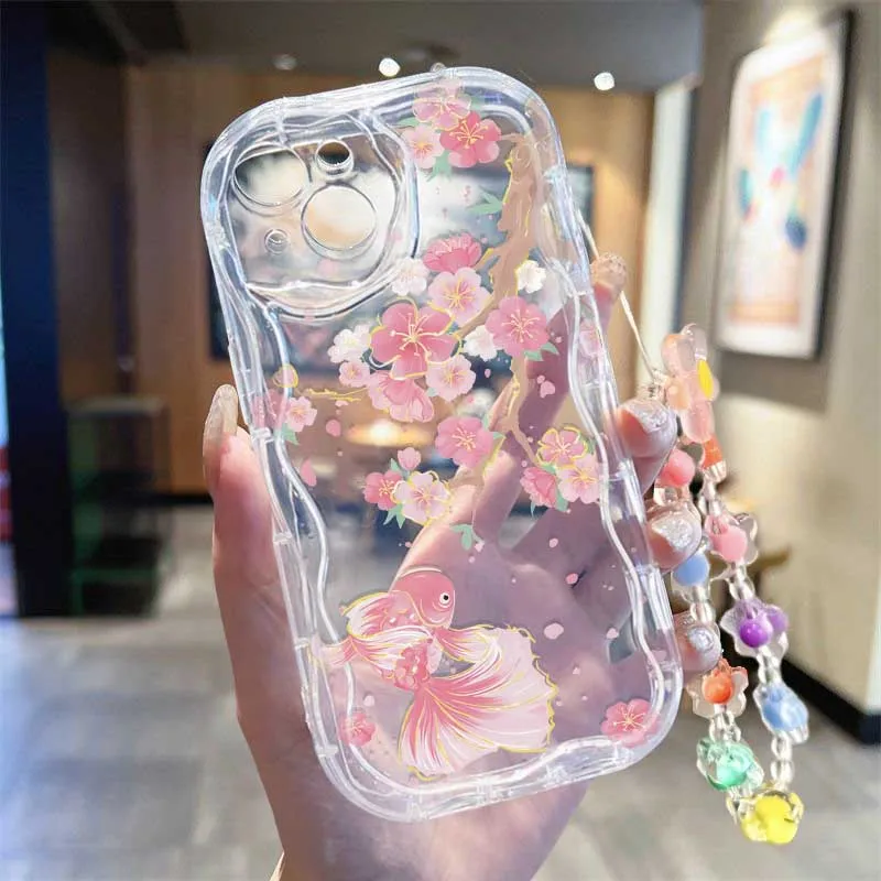 حافظة معصم بتصميم نحلة زهرة وا - مراجعة Cute Cartoon Wrist Strap Silicone Case وسعره